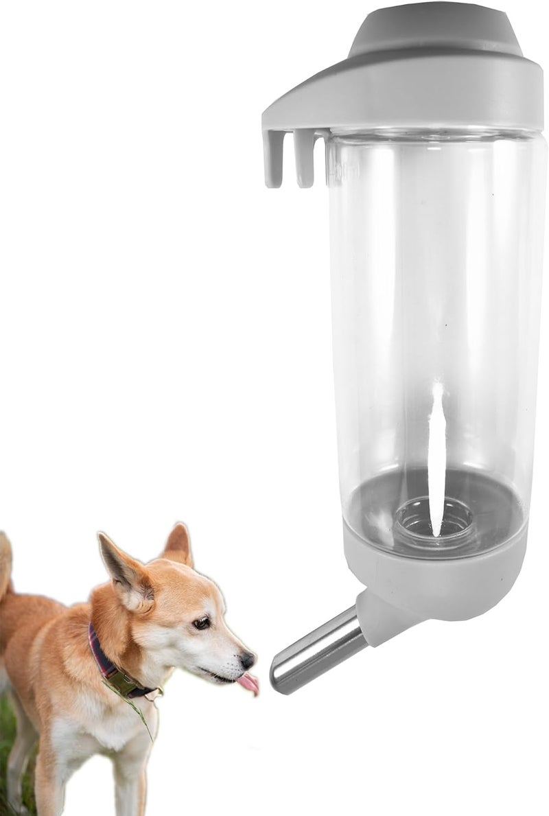 DEEUCHIS Dog Crate Water Bottle Dispenser - No Drip Cat Kennel Water Dispenser & Cage Water Feeder - Easy-to-Use Water Bottle for Dog Crate - Perfect for Keeping Your Pet Hydrated (Grey)-500ML - Image 1